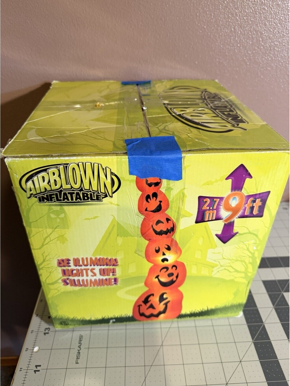 Halloween Gemmy Pumpkin Totem Pole Airblown Inflatable Light